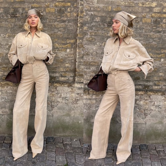 Helsa Suede 5 Pocket Pants in Sandy Beige Size Small - Picture 13 of 13